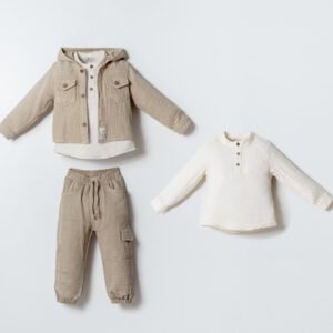 Müslin Erkek Çocuk 3'lü Takım