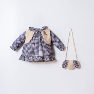 Rabbit Çanta Pötükare Kız Çocuk Elbisesi