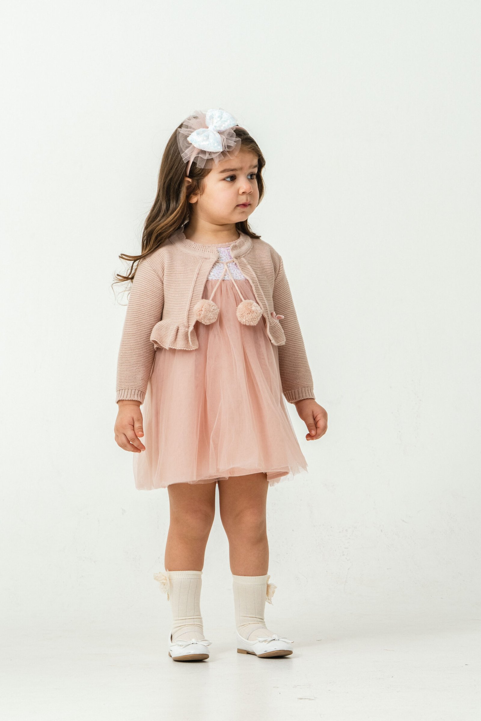 Payet Tokalı Trıko Bolero Hırka 3'lü Elbise - Görsel 3