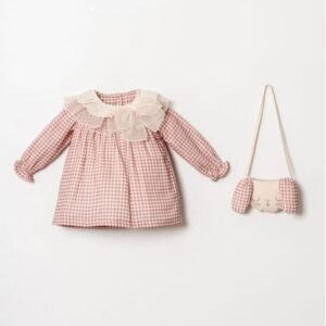 Pötikareli Rabbit Çantalı Elbise